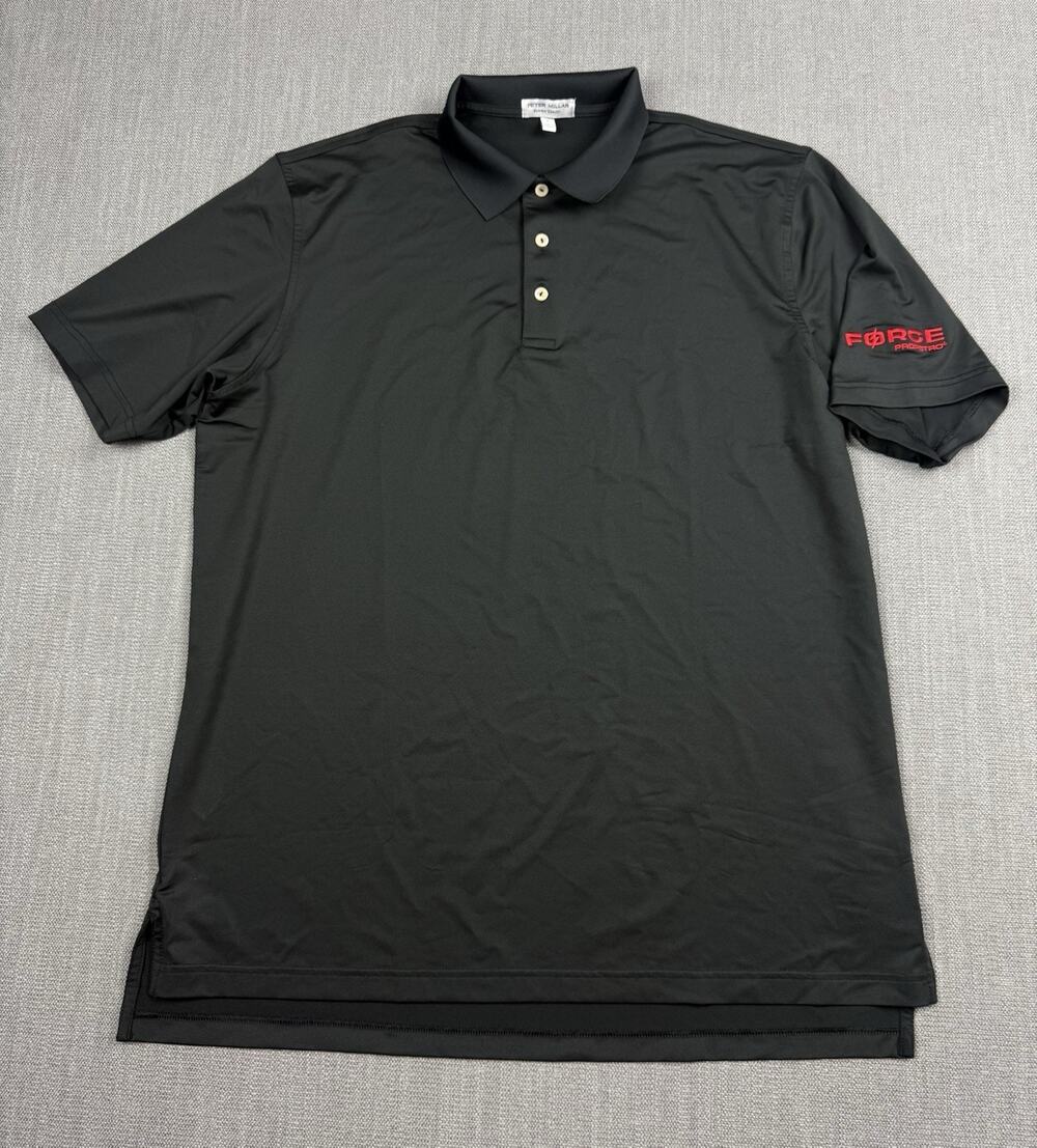 Peter Millar Summer Comfort Performance Polo Black ProPetro Force Logo Men’s L